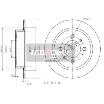 Jeu de 2 disques de frein arrière MAXGEAR 19-0957