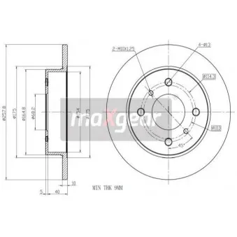 Jeu de 2 disques de frein arrière MAXGEAR 19-0958