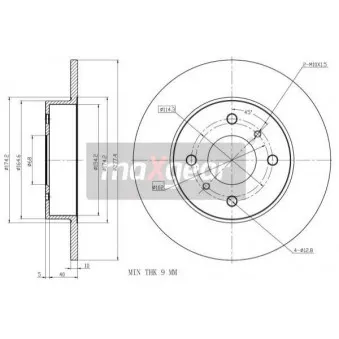 Jeu de 2 disques de frein arrière MAXGEAR 19-0959