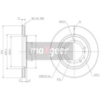 Jeu de 2 disques de frein avant MAXGEAR 19-0960
