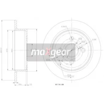 Jeu de 2 disques de frein arrière MAXGEAR 19-0962