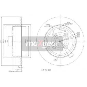 Jeu de 2 disques de frein arrière MAXGEAR 19-0963
