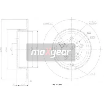 Jeu de 2 disques de frein arrière MAXGEAR 19-0964