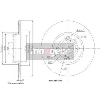 Jeu de 2 disques de frein arrière MAXGEAR 19-0965