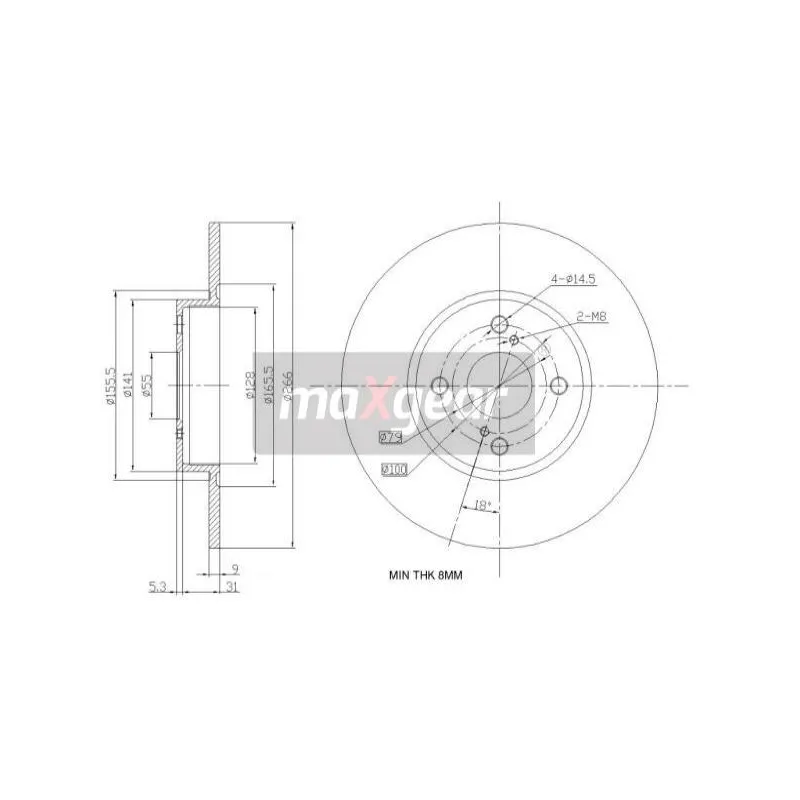 Jeu de 2 disques de frein arrière MAXGEAR 19-0965