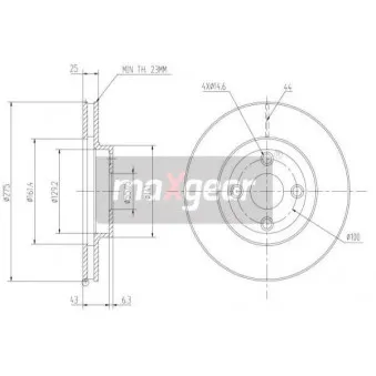 Jeu de 2 disques de frein avant MAXGEAR 19-0966