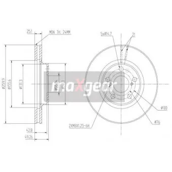 Jeu de 2 disques de frein avant MAXGEAR 19-0967