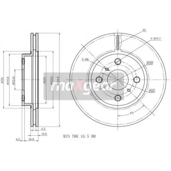 Jeu de 2 disques de frein avant MAXGEAR 19-0970