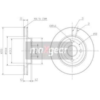 Jeu de 2 disques de frein avant MAXGEAR 19-0972