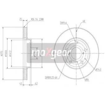 Jeu de 2 disques de frein avant MAXGEAR 19-0973