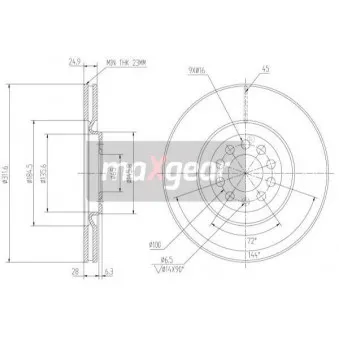 Jeu de 2 disques de frein avant MAXGEAR 19-0974