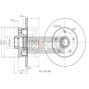 Jeu de 2 disques de frein arrière MAXGEAR 19-0977