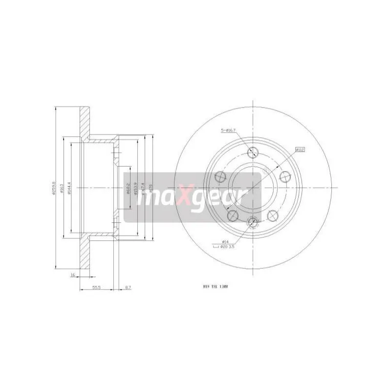 Jeu de 2 disques de frein avant MAXGEAR 19-0983