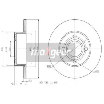 Jeu de 2 disques de frein avant MAXGEAR 19-0985