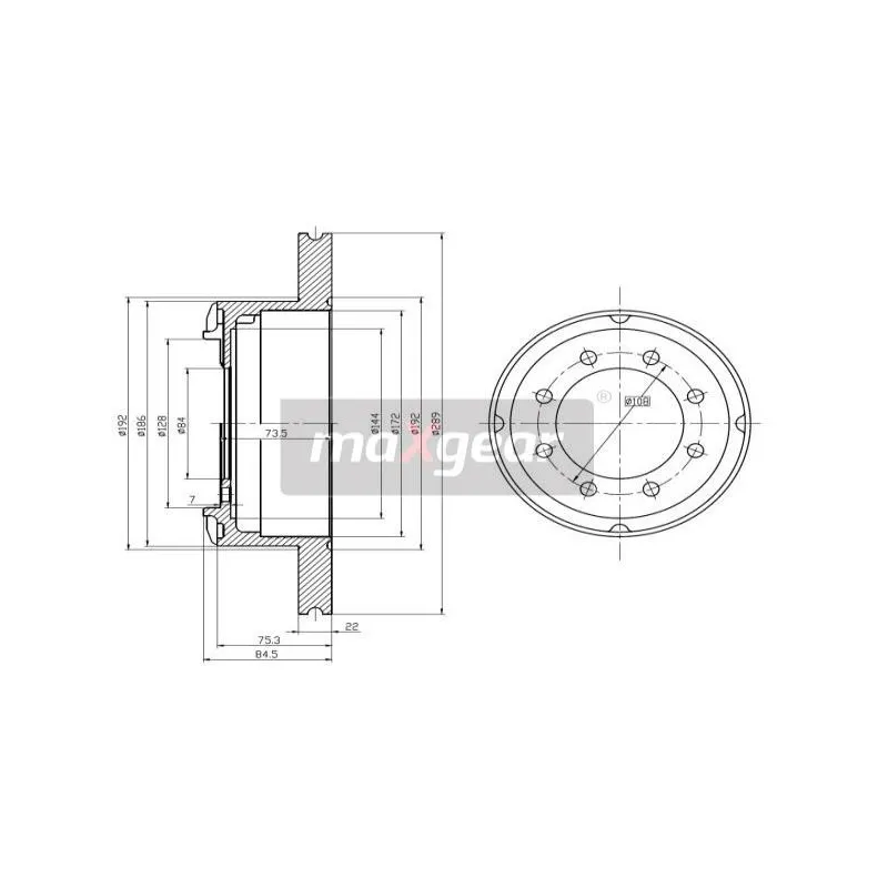 Jeu de 2 disques de frein arrière MAXGEAR 19-0986