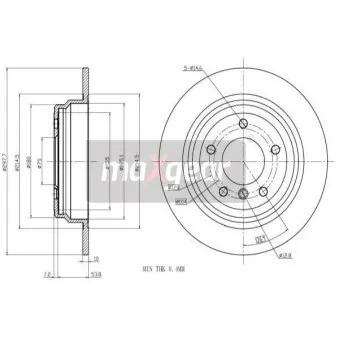 Jeu de 2 disques de frein arrière MAXGEAR 19-0987