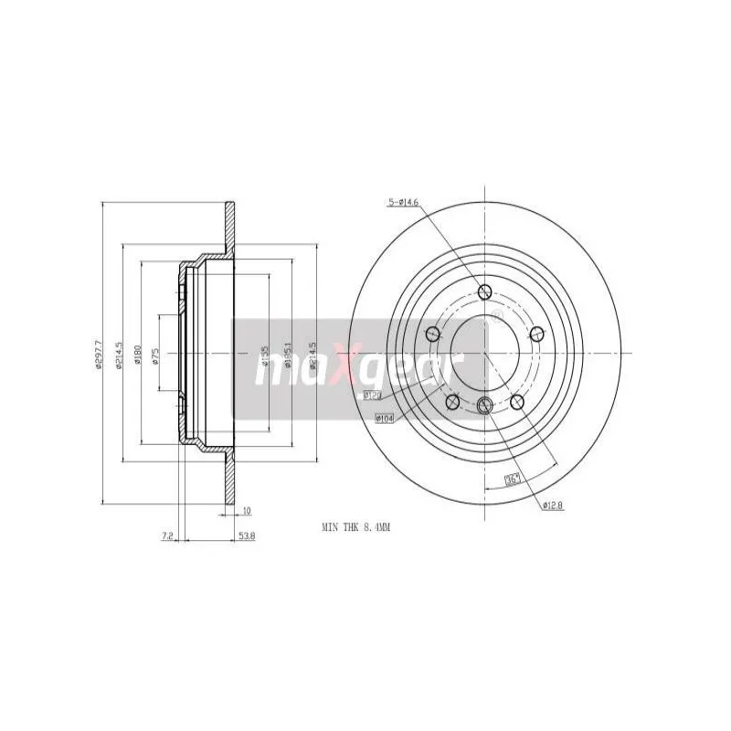 Jeu de 2 disques de frein arrière MAXGEAR 19-0987