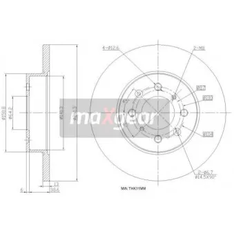 Jeu de 2 disques de frein arrière MAXGEAR 19-0988
