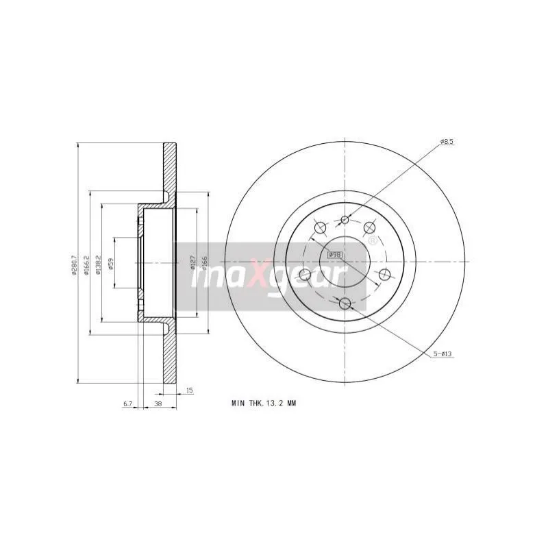 Jeu de 2 disques de frein avant MAXGEAR 19-0991