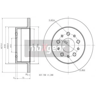 Jeu de 2 disques de frein arrière MAXGEAR 19-0993