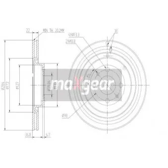Jeu de 2 disques de frein avant MAXGEAR 19-0994