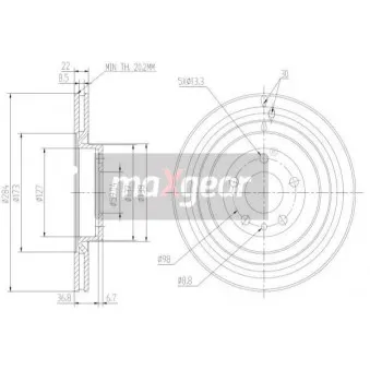 Jeu de 2 disques de frein avant MAXGEAR 19-0995