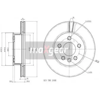 Jeu de 2 disques de frein avant MAXGEAR 19-0996