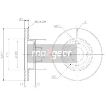 Jeu de 2 disques de frein avant MAXGEAR 19-0997