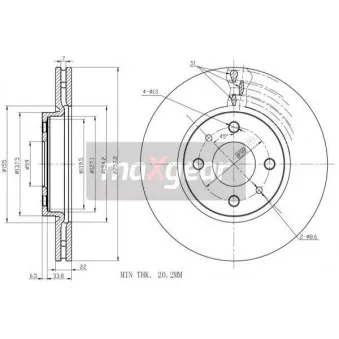 Jeu de 2 disques de frein avant MAXGEAR 19-0998