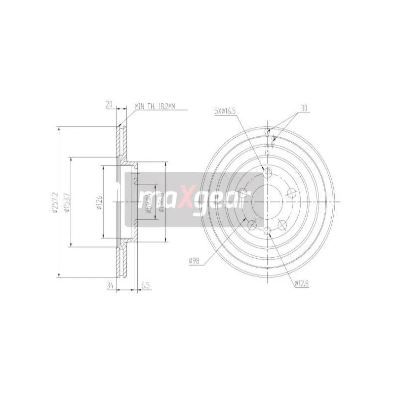 Jeu de 2 disques de frein avant MAXGEAR 19-0999