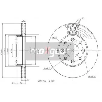 Jeu de 2 disques de frein arrière MAXGEAR 19-1000