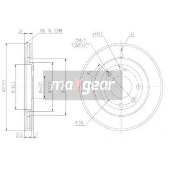 Jeu de 2 disques de frein avant MAXGEAR
