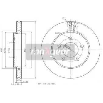 Jeu de 2 disques de frein avant MAXGEAR 19-1004