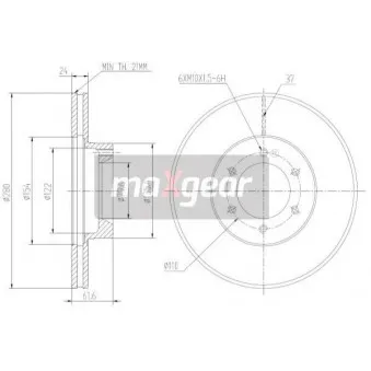 Jeu de 2 disques de frein avant MAXGEAR 19-1005