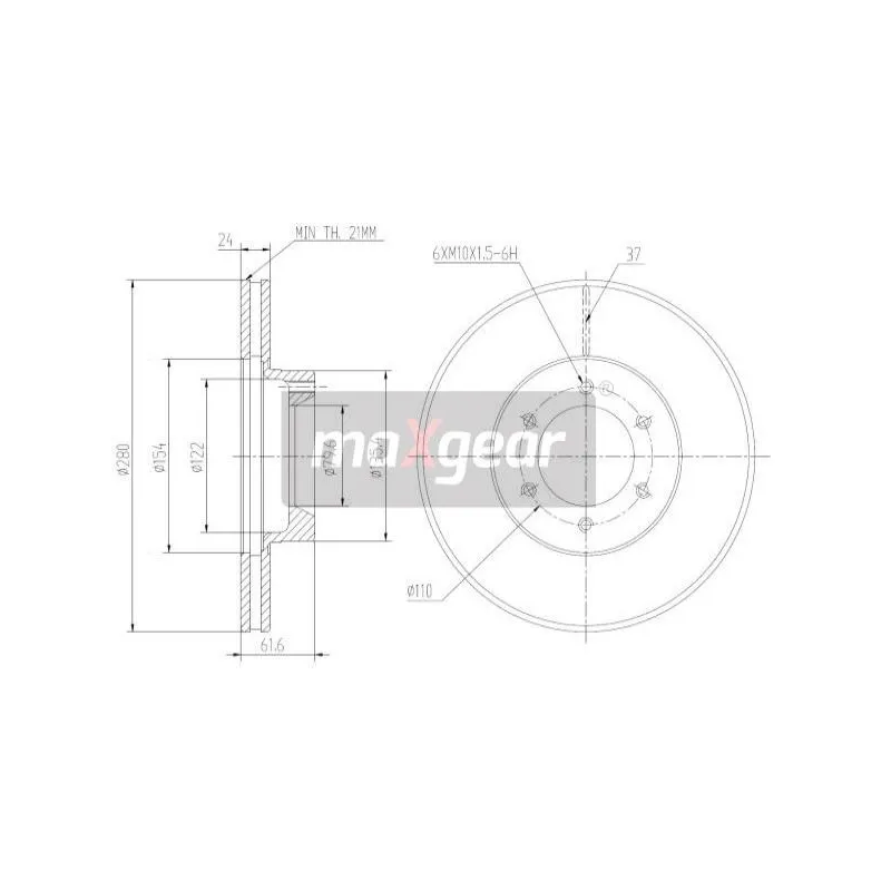 Jeu de 2 disques de frein avant MAXGEAR 19-1005