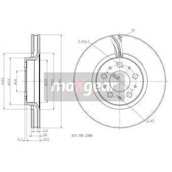 Jeu de 2 disques de frein avant MAXGEAR 19-1006