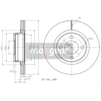 Jeu de 2 disques de frein avant MAXGEAR 19-1007