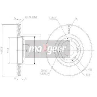 Jeu de 2 disques de frein avant MAXGEAR 19-1008