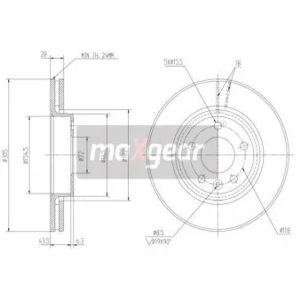 Jeu de 2 disques de frein avant MAXGEAR 19-1009