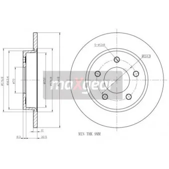 Jeu de 2 disques de frein arrière MAXGEAR 19-1011MAX