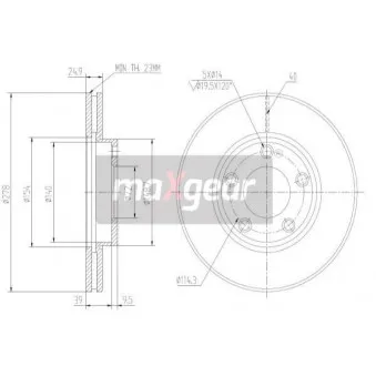 Jeu de 2 disques de frein avant MAXGEAR 19-1012MAX