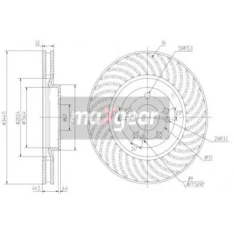 Jeu de 2 disques de frein avant MAXGEAR 19-1014