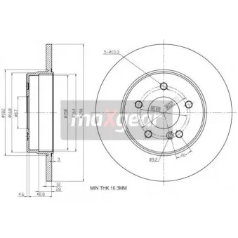 Jeu de 2 disques de frein arrière MAXGEAR 19-1015