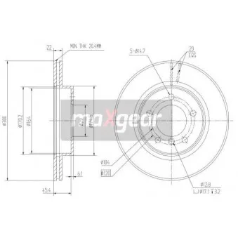 Jeu de 2 disques de frein avant MAXGEAR 19-1016