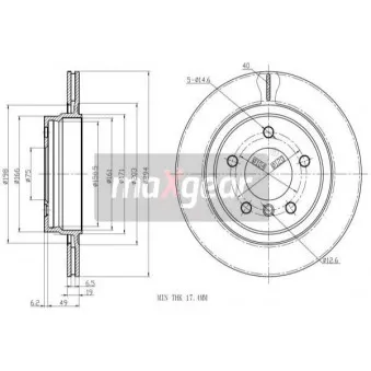 Jeu de 2 disques de frein arrière MAXGEAR 19-1018