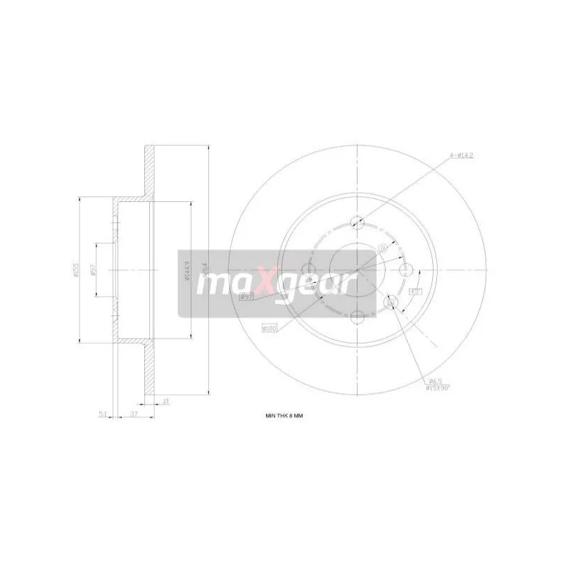 Jeu de 2 disques de frein arrière MAXGEAR 19-1020