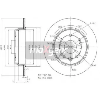 Jeu de 2 disques de frein arrière MAXGEAR 19-1021