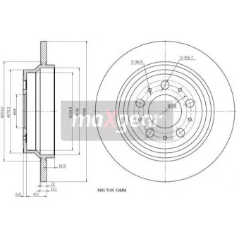 Jeu de 2 disques de frein arrière MAXGEAR 19-1022