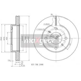Jeu de 2 disques de frein avant MAXGEAR 19-1023