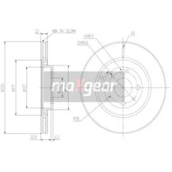 Jeu de 2 disques de frein avant MAXGEAR 19-1025